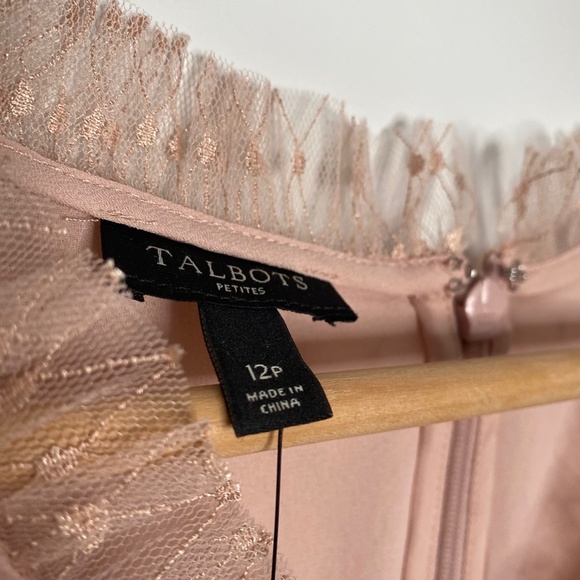 NWT Talbots Sleeveless Lace Midi Dress Peach - Picture 9 of 11